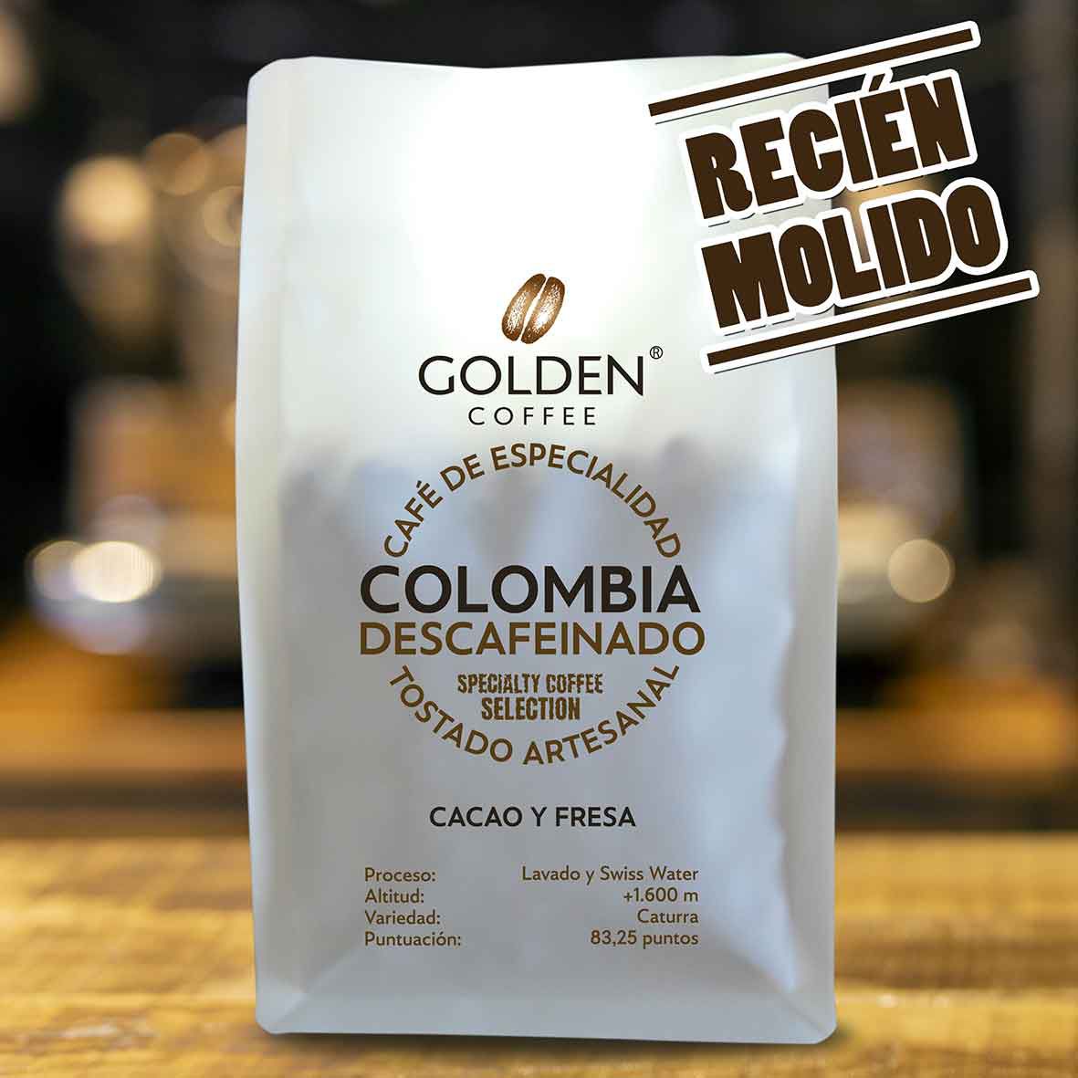 Café molido arábica origen Colombia Descafeinado